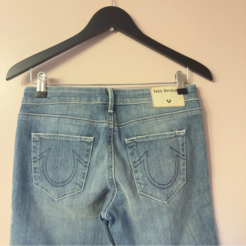 True Religion Starr Cropped Straight Pants Blue Women Size 25 - Picture 8 of 10